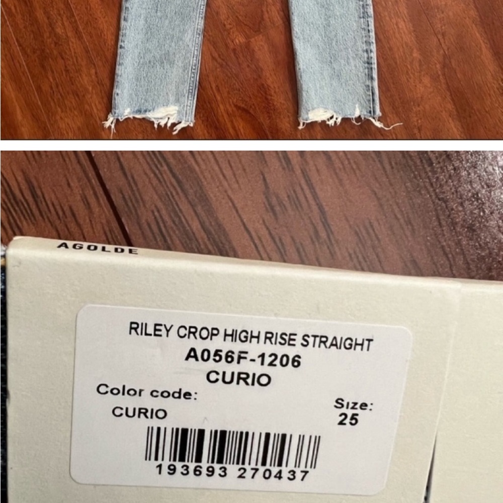 Agolde Riley Crop High Rise Straight Jeans - Picture 2 of 2